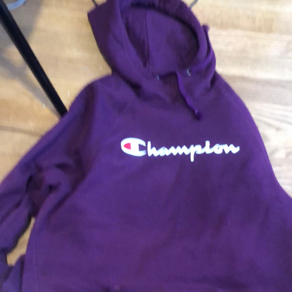 purple champion hoodie!!